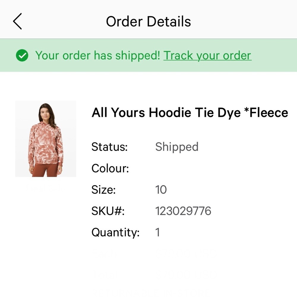 🌟 Lululemon All Yours Hoodie Earth Dye Size 10 in Clay - Picture 5 of 7